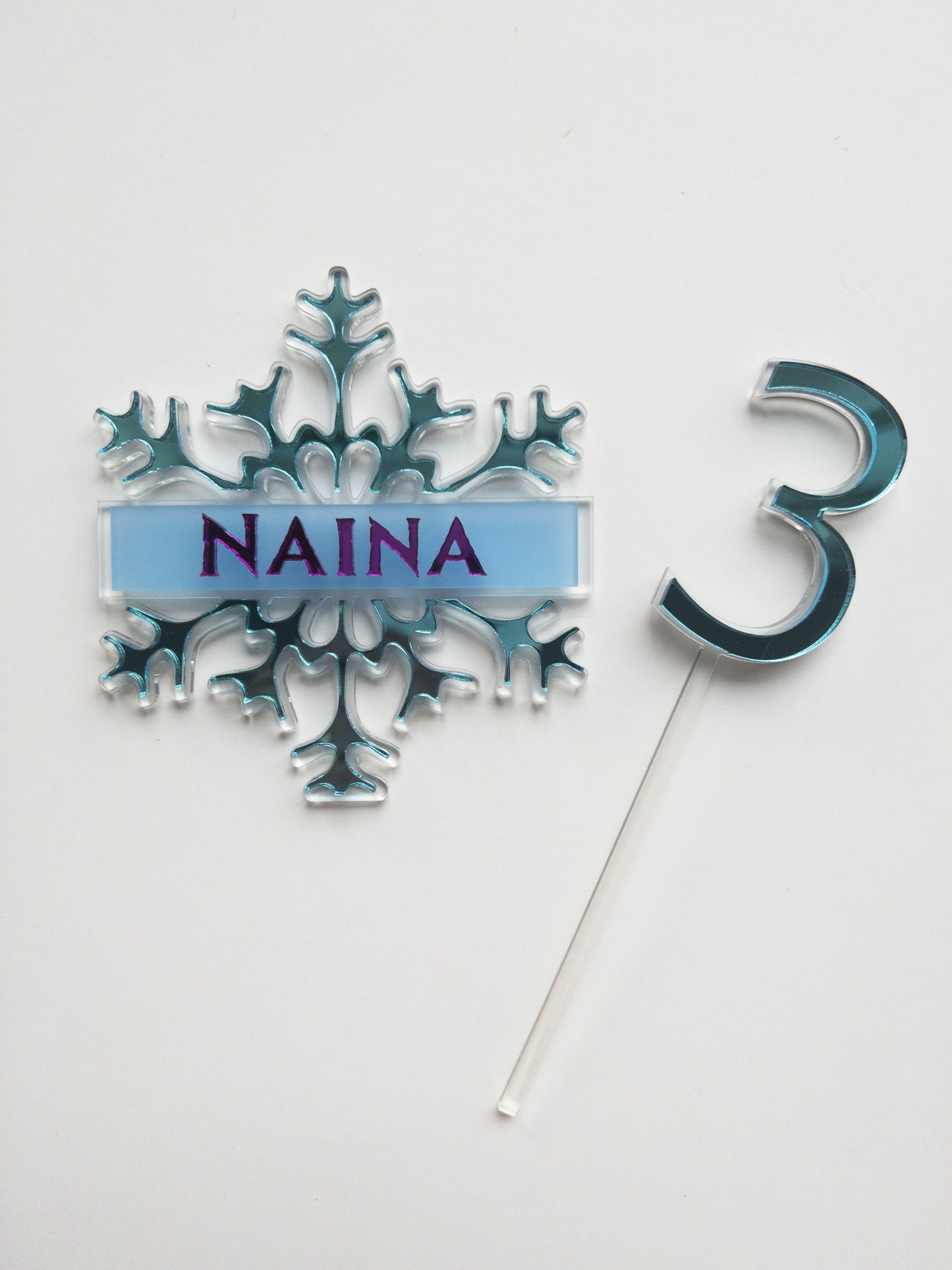 FROZEN THEME AGE + NAME TOPPER